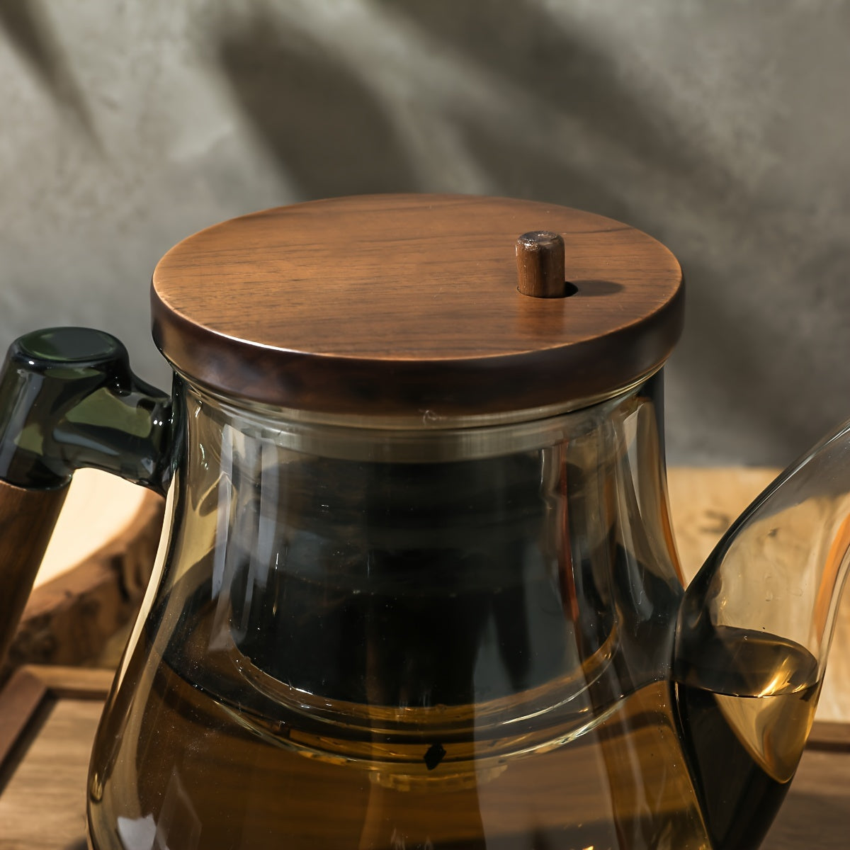 Teapot with Walnut Wood Lid and Handle