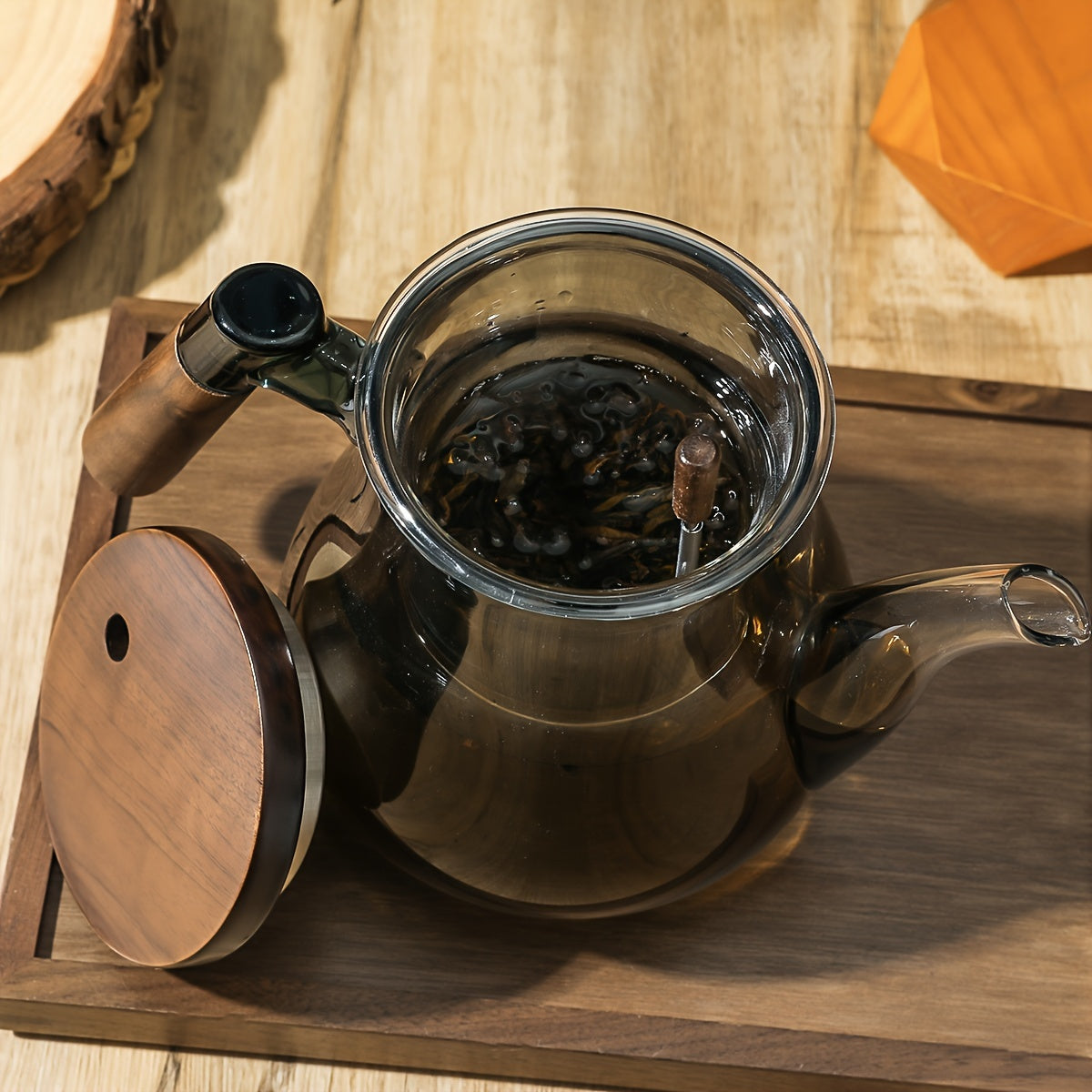 Teapot with Walnut Wood Lid and Handle