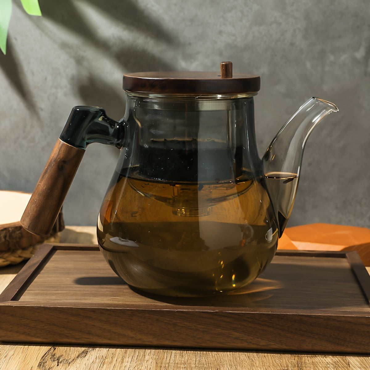 Teapot with Walnut Wood Lid and Handle