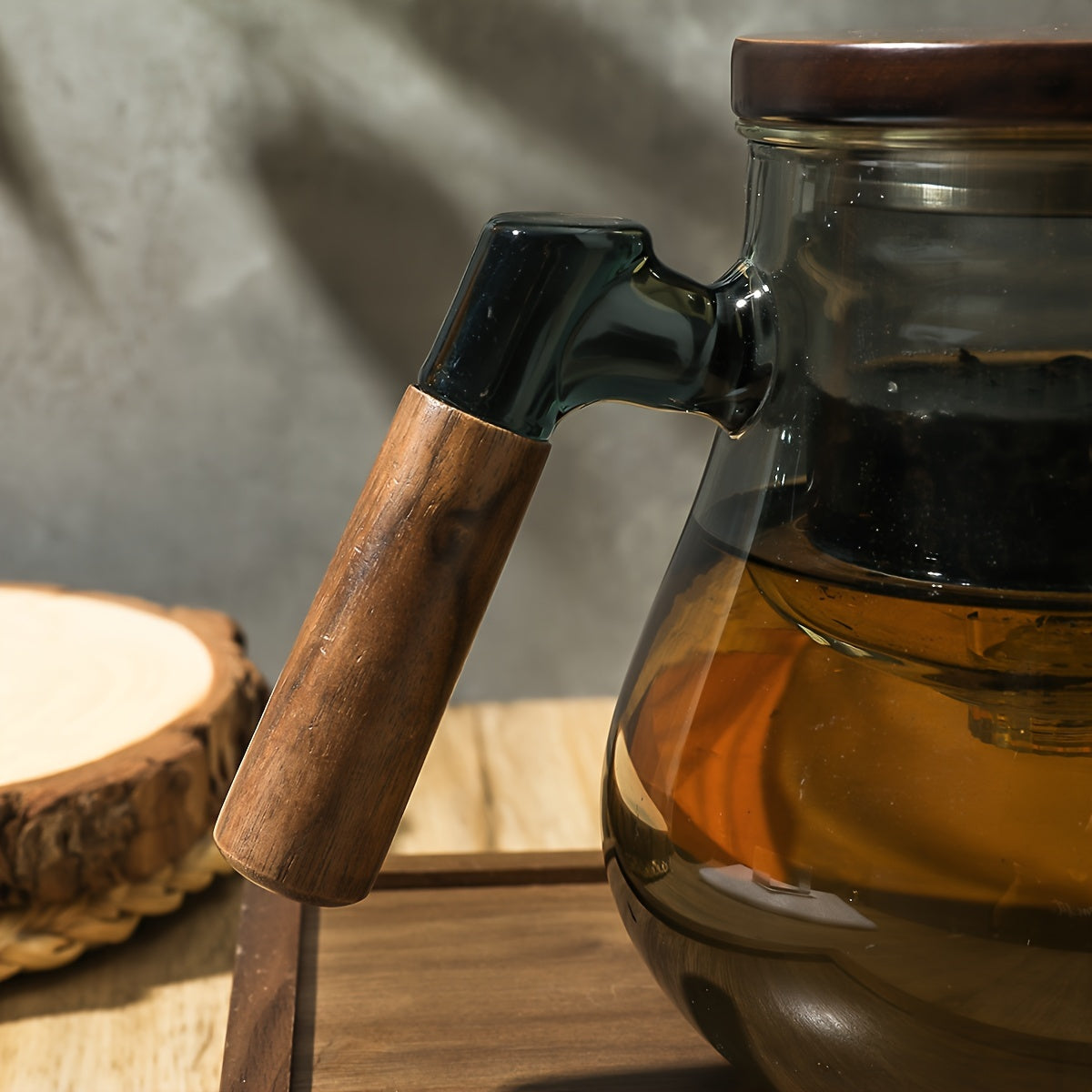 Teapot with Walnut Wood Lid and Handle